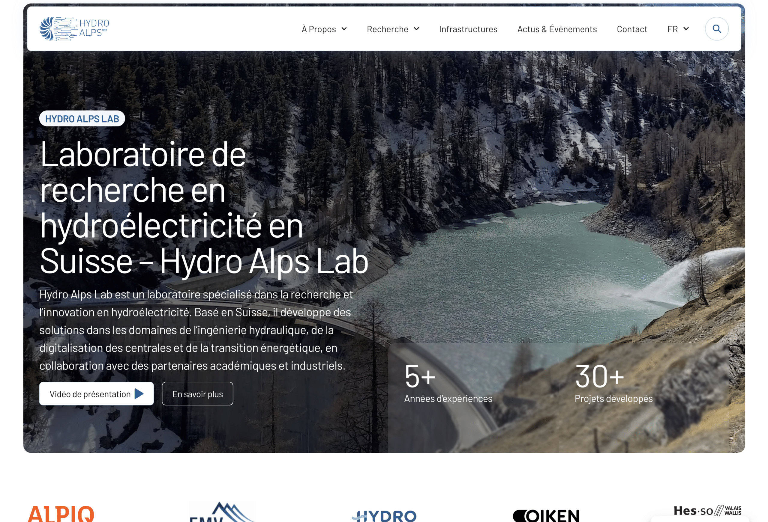 Site de Hydro Alps réalisé par Geekworkers