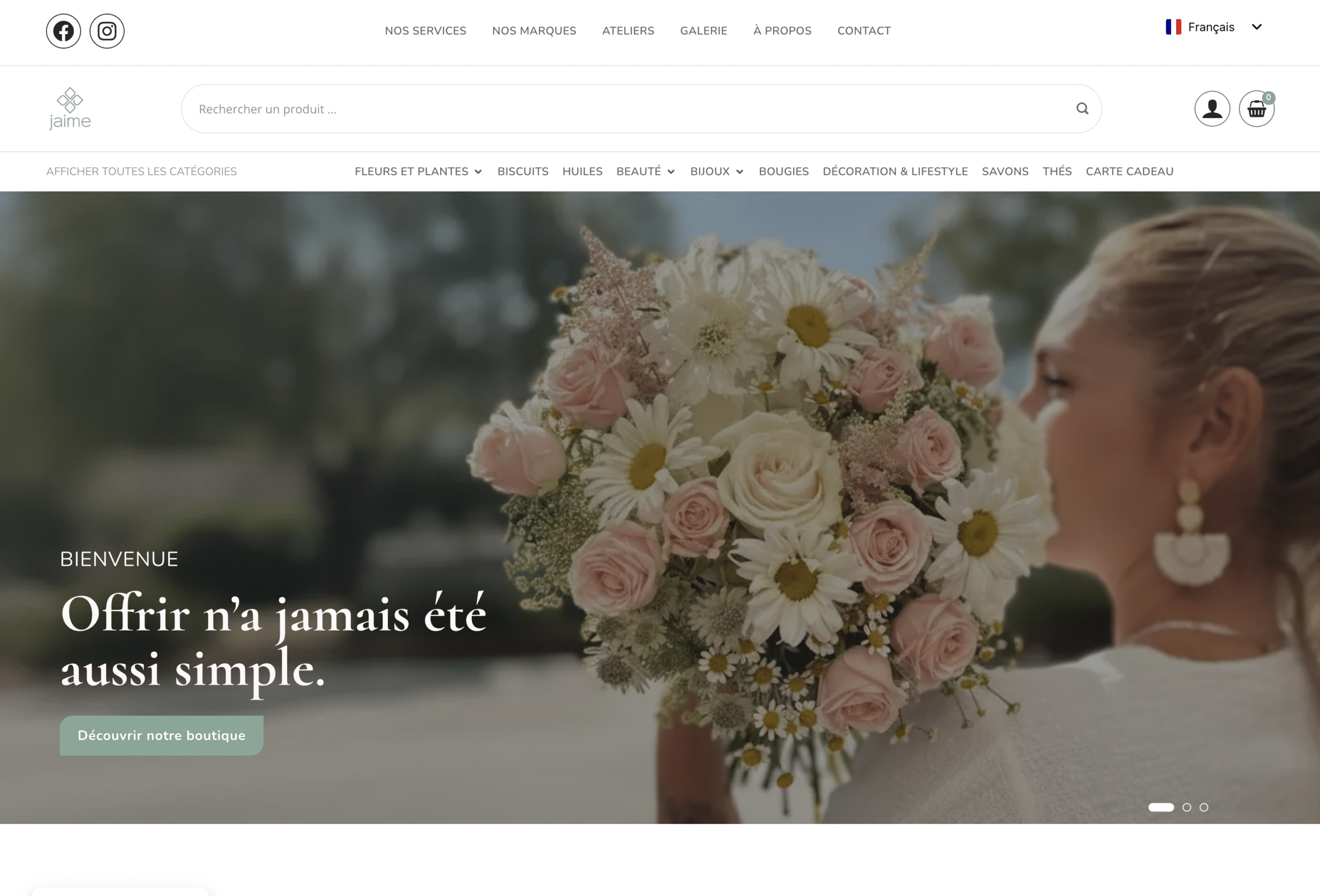 Site de Jaime Concept - Ecommerce - Réalisé par geekworkers